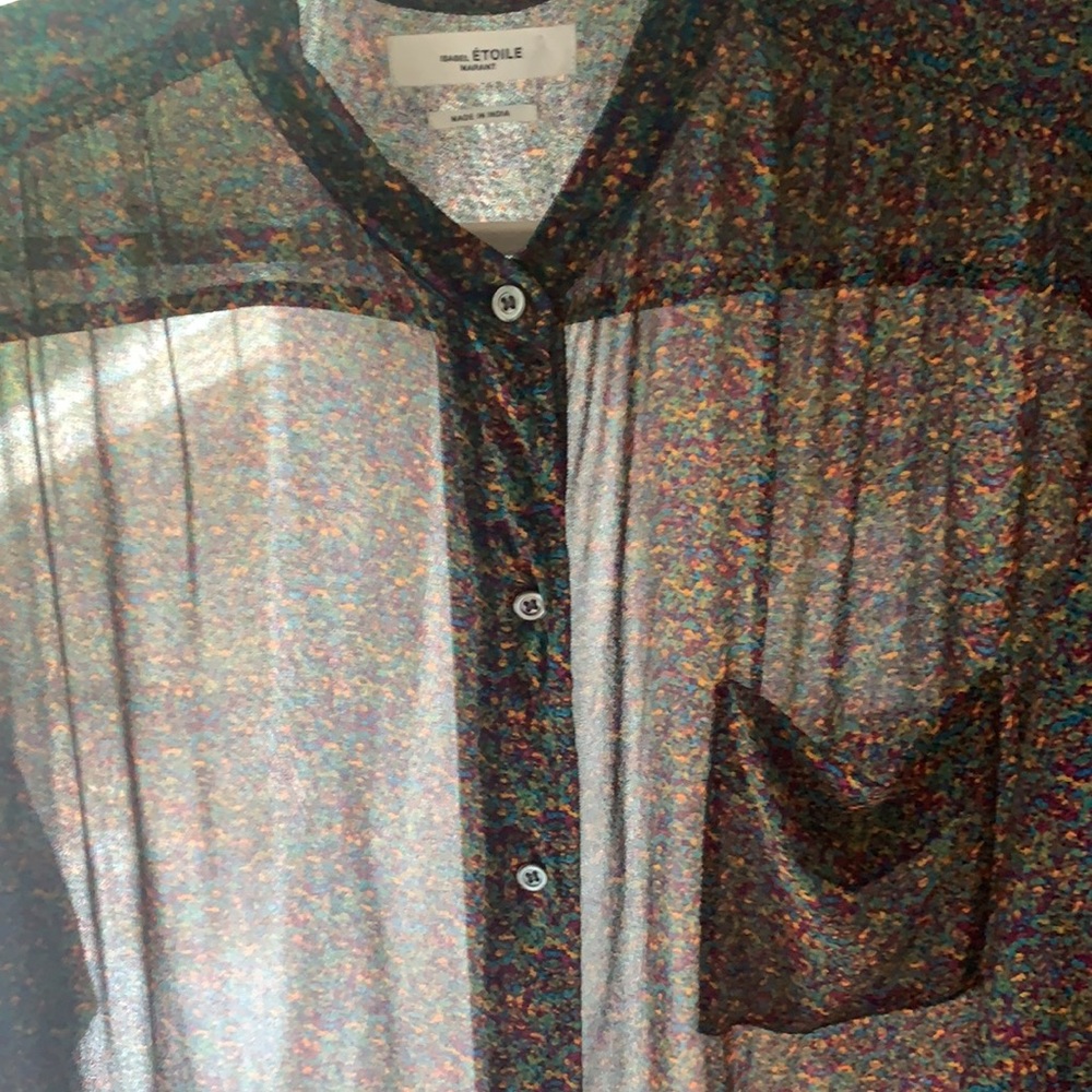 Isabel Marant | Button Down Sheer Printed Blouse - image 7